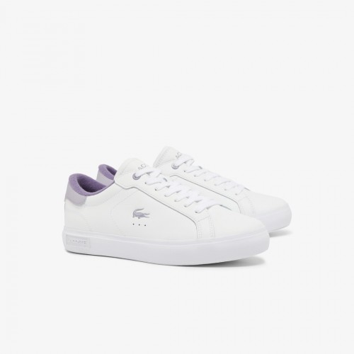 Giày Lacoste PowerCourt Leather Nữ - Trắng Tím