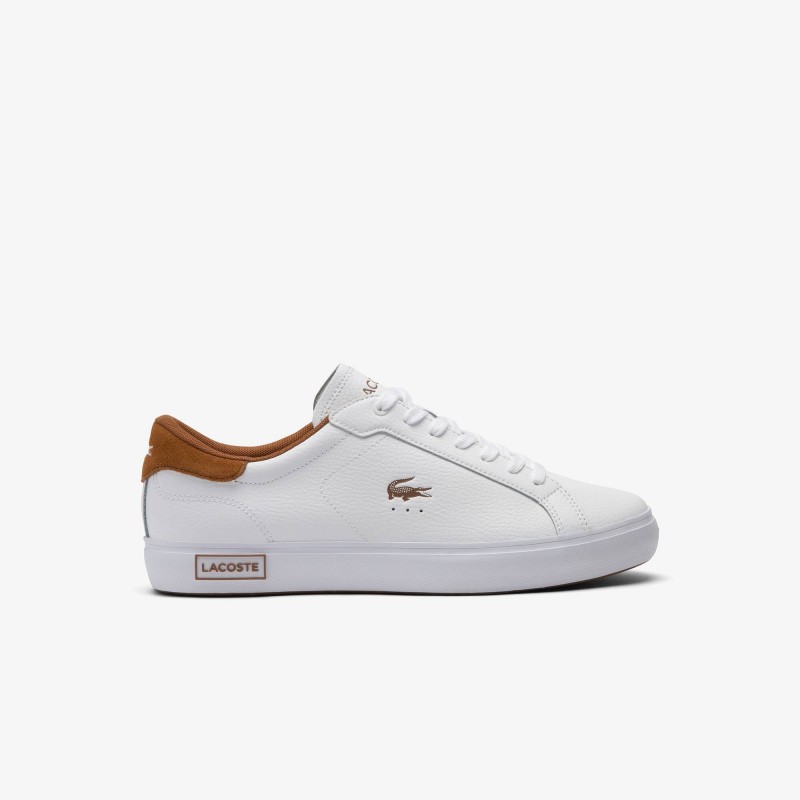Giày Lacoste Powercourt Leather Nam - Trắng Nâu