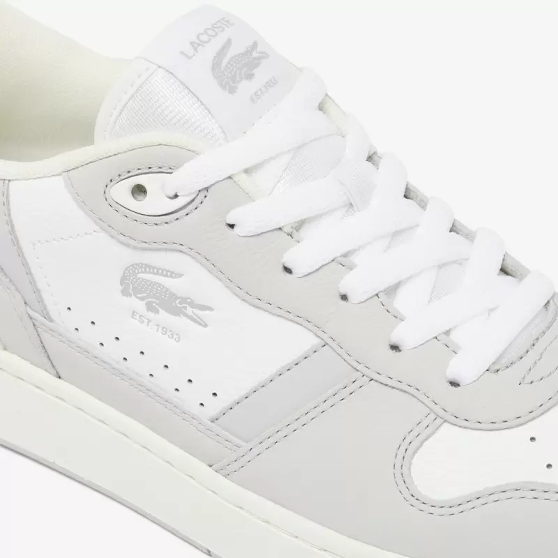 Giày Lacoste T-Clip Leather Nam - Xám Trắng Giày Lacoste T-Clip Leather Nam - Xám Trắng