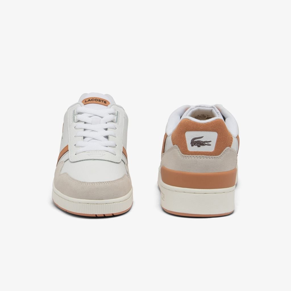 Giày Lacoste T-Clip Leather Nam - Trắng Nâu - hình 5