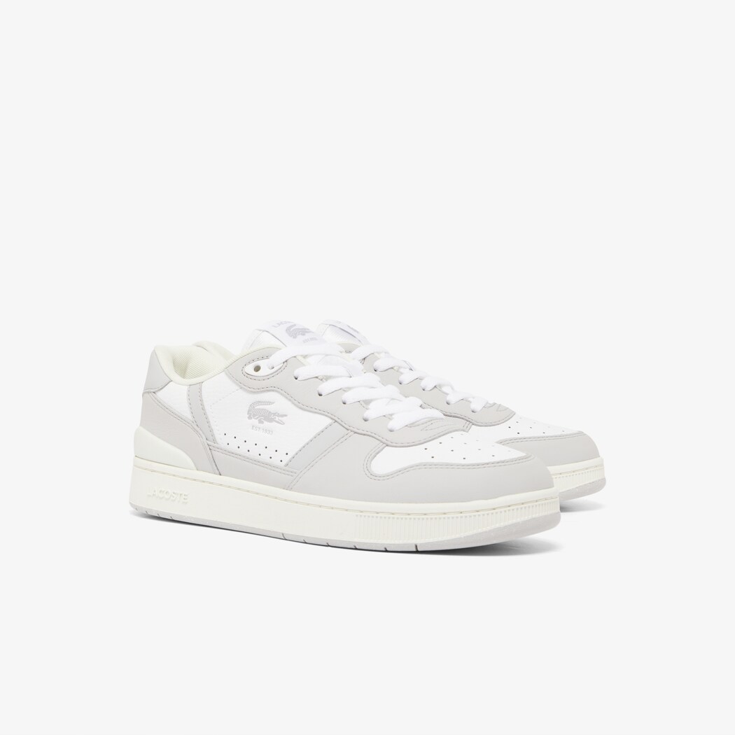 Giày Lacoste T-Clip Leather Nam - Xám Trắng - hình 2