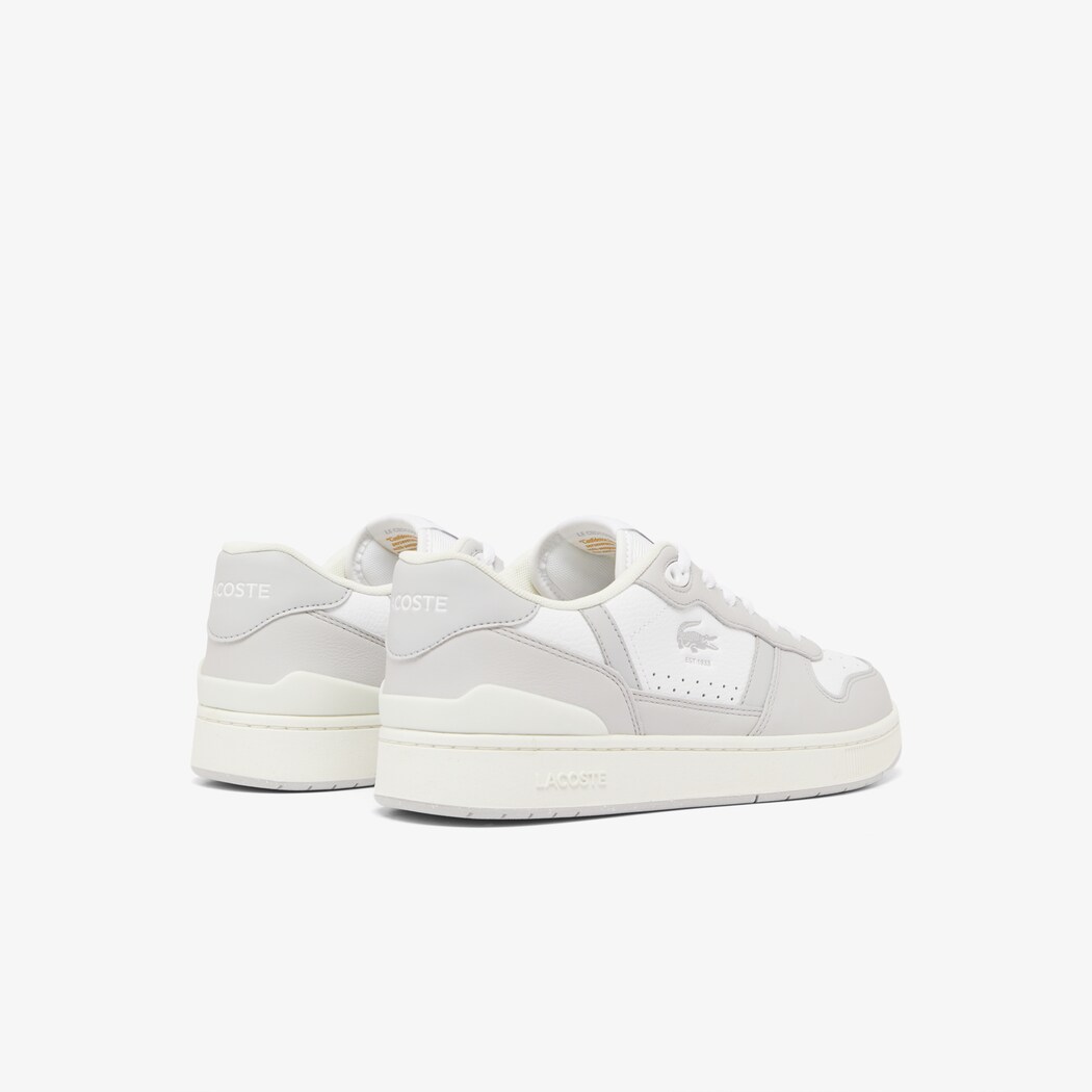 Giày Lacoste T-Clip Leather Nam - Xám Trắng - hình 3