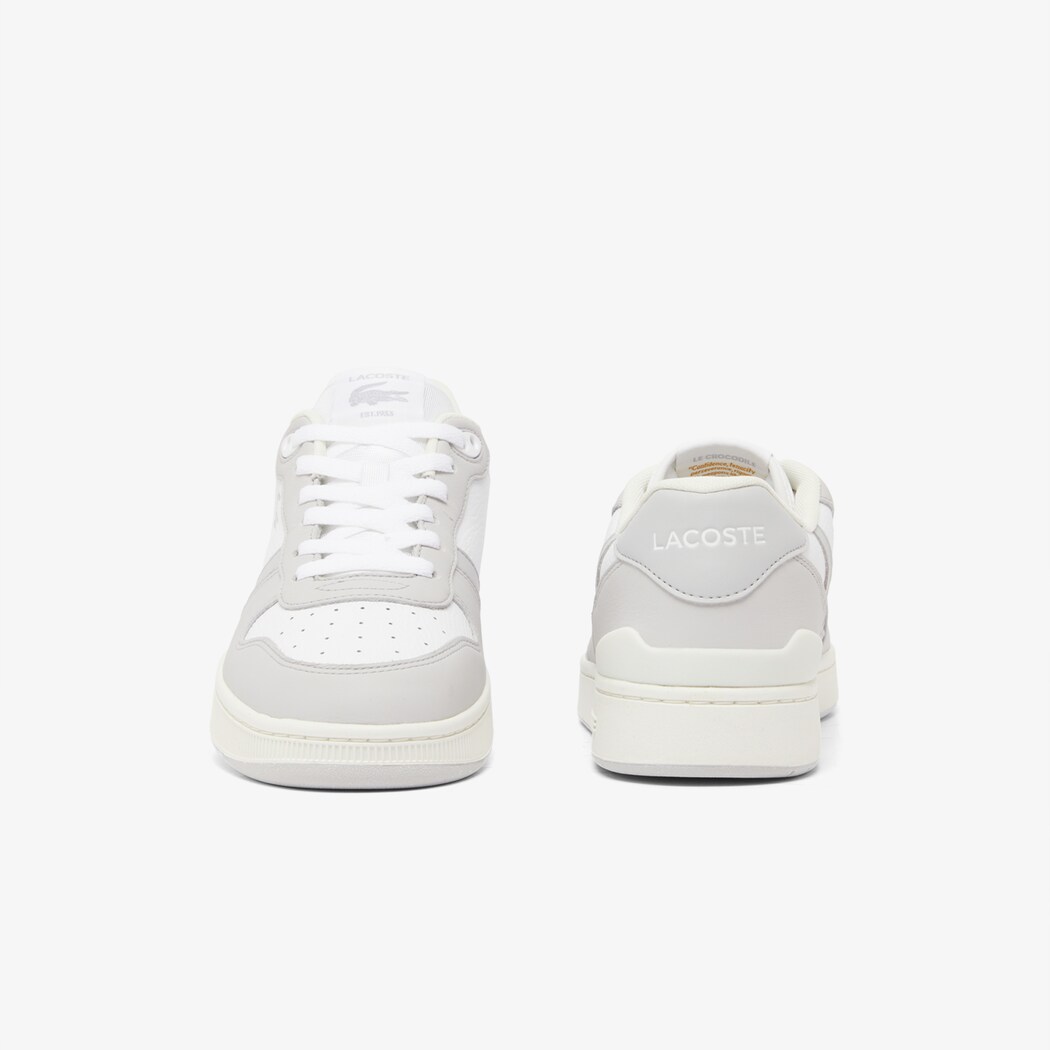 Giày Lacoste T-Clip Leather Nam - Xám Trắng - hình 5