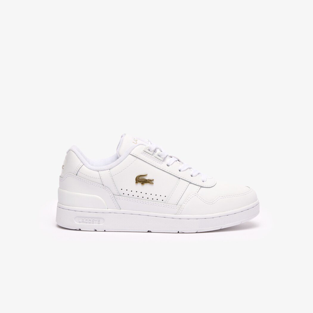 Giày Lacoste T-Clip Leather Nữ - Trắng Gold