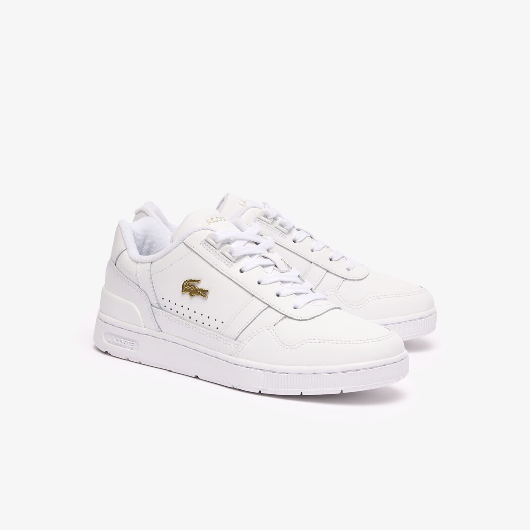 Giày Lacoste T-Clip Leather Nữ - Trắng Gold - hình 2