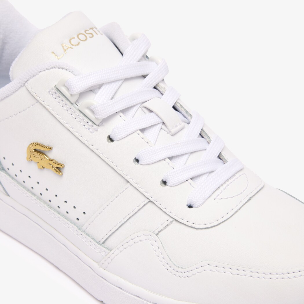 Giày Lacoste T-Clip Leather Nữ - Trắng Gold - hình 6