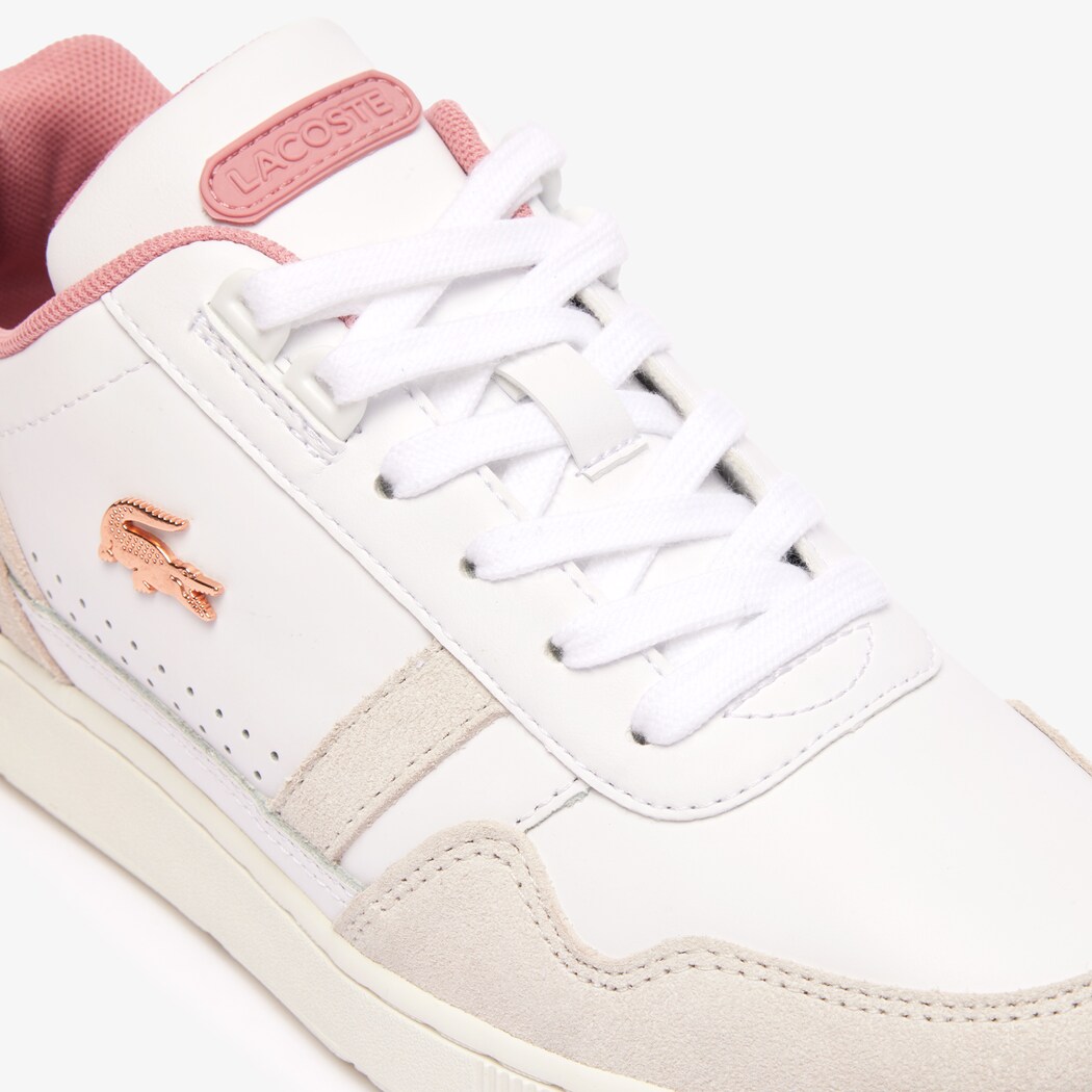 Giày Lacoste T-Clip Leather Nữ - Trắng Hồng - hình 6