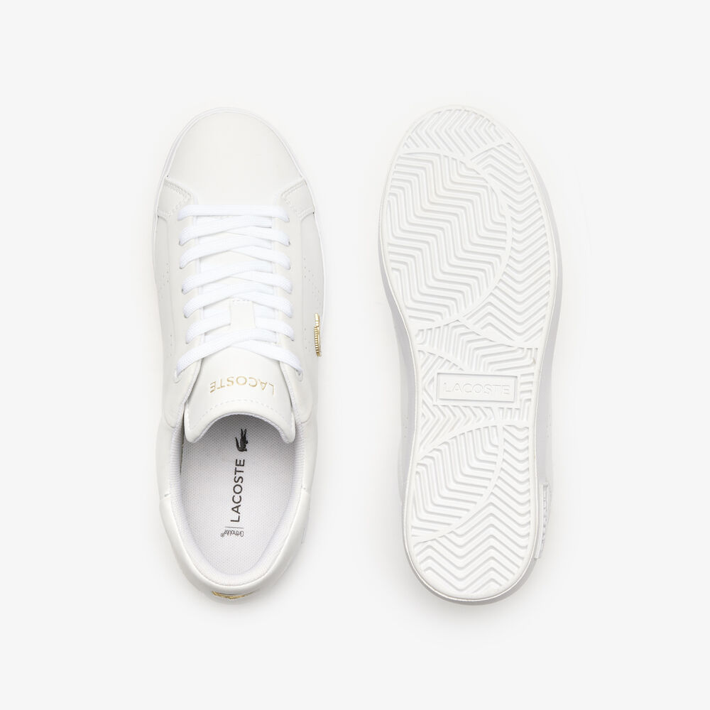 Giày Lacoste PowerCourt 2.0 Nữ - Trắng Gold - hình 4