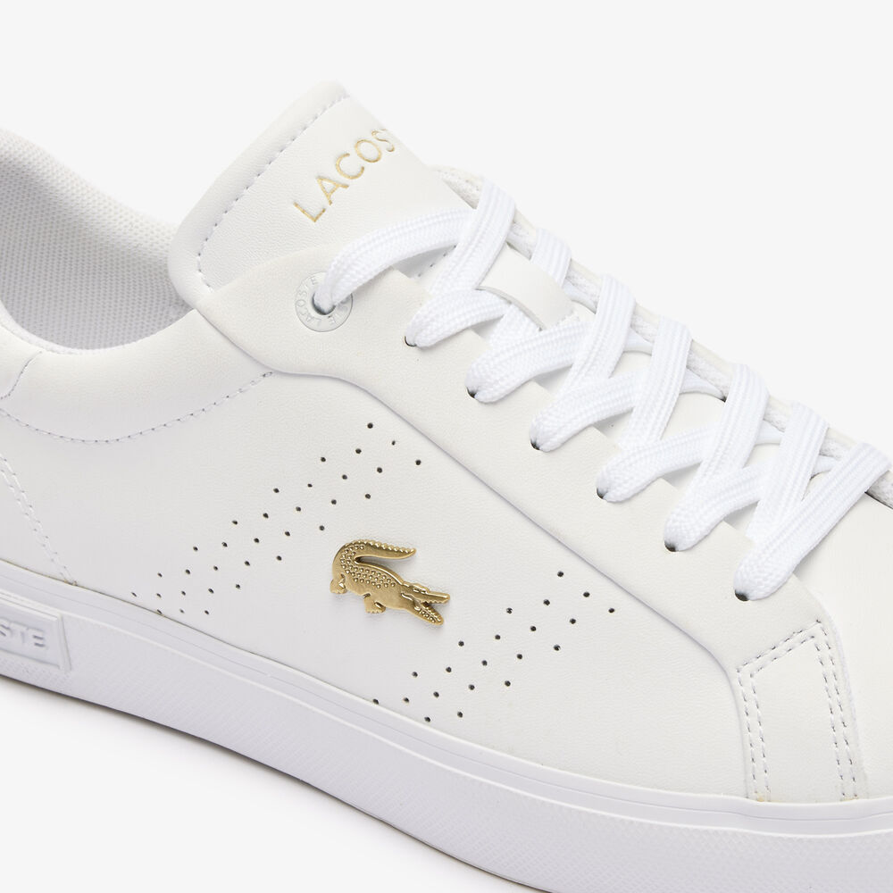 Giày Lacoste PowerCourt 2.0 Nữ - Trắng Gold - hình 6