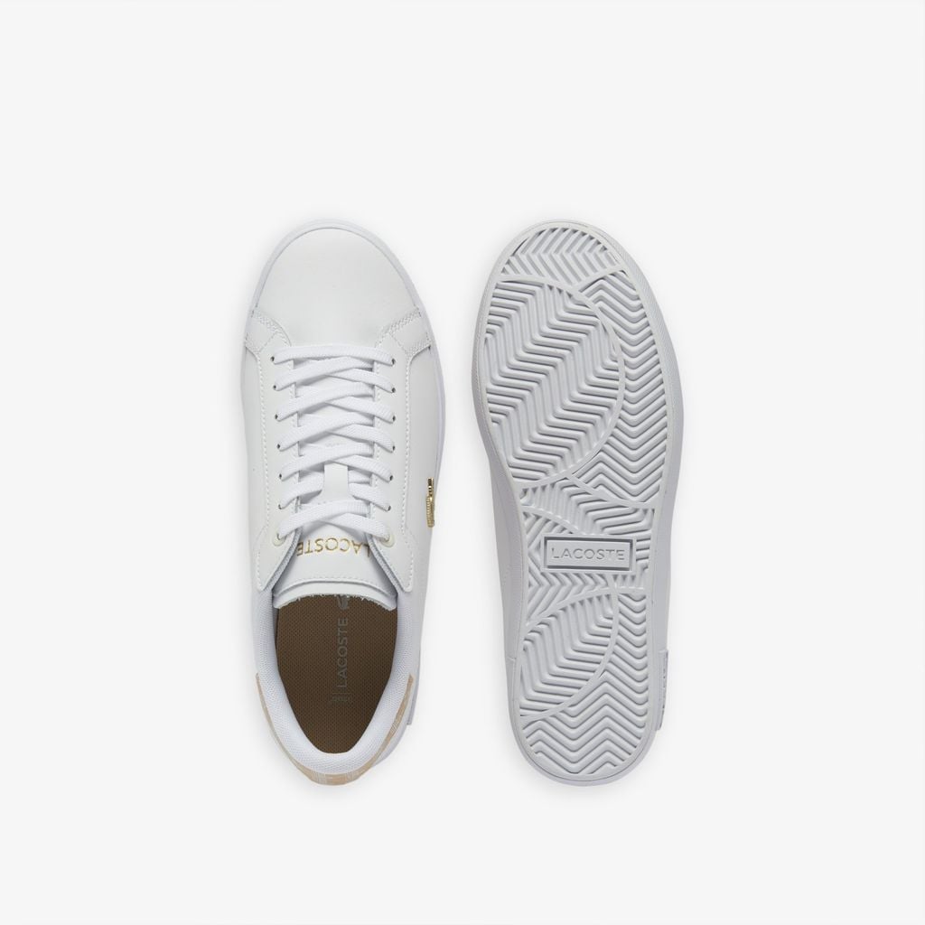 Giày Lacoste PowerCourt Leather Nữ - Trắng Gold - hình 4